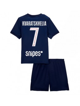 Paris Saint-Germain Khvicha Kvaratskhelia #7 Dječji Domaci Dres kompleti 2025-26 Kratak Rukavima (+ kratke hlače)